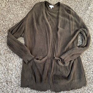 Grace & Lace Olive Open-Front Cardigan
